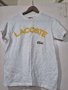 Lacoste White Graphic Tee