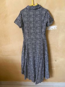 Abstract Waist Tie Up Dress