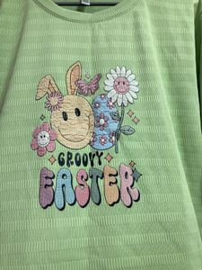 Purple &#34;Radiant&#34; And Green “Groovy” Graphic Tee