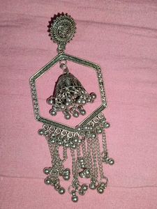 Silver Jhumka Earrings
