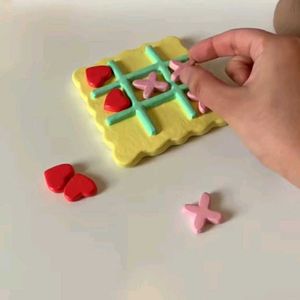 Tic Tac Toe Clay Board ♥️❌