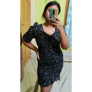New Mid Thigh Length Floral Printed Dress