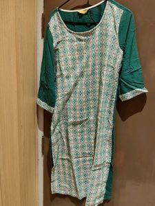 Green Printed Kurta