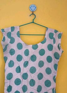 Pure Cotton Polka Dot Kurta