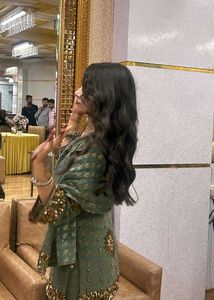 Elegant Green &amp; Gold Embellished Kurti Set