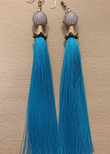 Blue Tassel Earrings