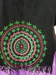 Black Mandala Crop Top
