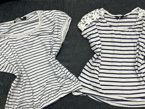 Combo-Chic Striped Tunic Top with Lace Detail