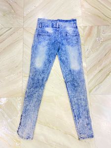 Acid Wash Lace-Up Jeans