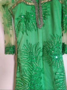 Green Embroidered Ethnic Tunic