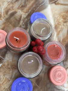 Glass Jar Scented Candles Pack Of 4pc