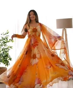 Floral Printed Georgette Anarkali Dress for Women