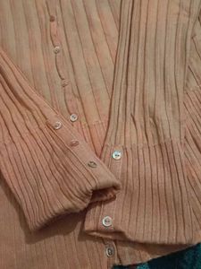 Peach Knit Cardigan