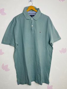 Tommy Hilfiger Men Sea Green Polo T-shirt