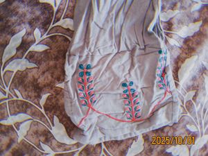 Embroidered Elastic-Waist Trousers