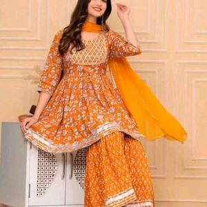 women kurti with sharara set