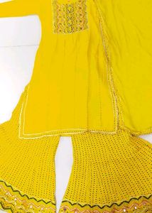 Yellow Heavy Plazzo Suit