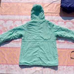 Women’s Mint Green Winter Jacket | Fur Hood