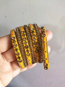 Golden Glitter Bangle Set
