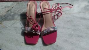 Pink Rhinestone Block Heels 👠