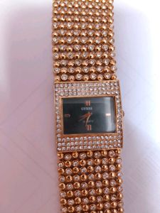 Guess Gold-Tone Crystal Watch