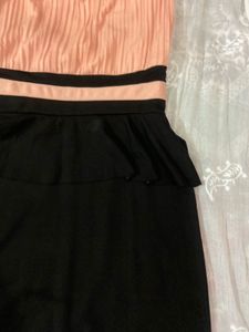 peach black dress