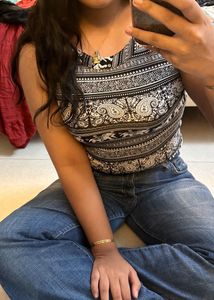 tribal print halter neck