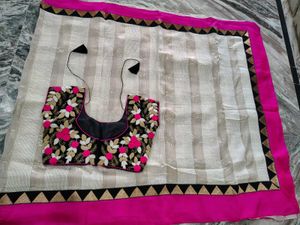 Pure Pashmina Saree With Readymade Blouse