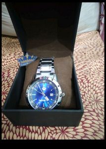 Lime Stone Free Size Silver Watch
