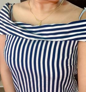 Sassafras Navy Blue Striped Women’s Top