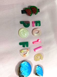 Resin Ocean , Watermelon Clip &amp; Letter Charm🍉🍉