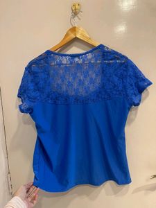 Blue Lace Corset Style Top