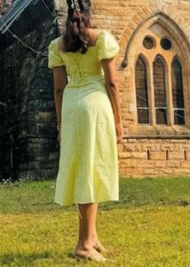Trendy Yellow Corset Dress For Summer &amp; Autumn