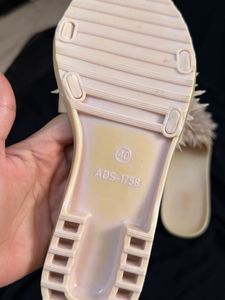 Floral Fluffy Slides