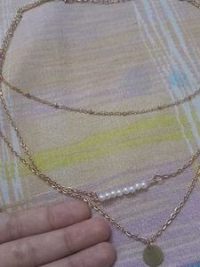 Gold Layered Pearl Pendant Necklace