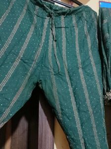 Green Embroidered Kurta Set