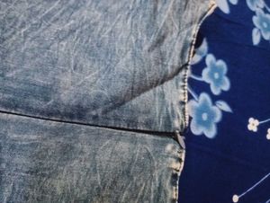 Denim Frock with Lace-Up Detail