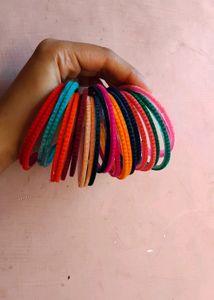 #Colorful Velvet Metal #Bangles#minimal
