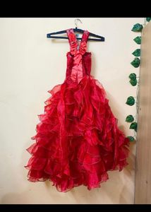 Red Ruffled Formal Dress
