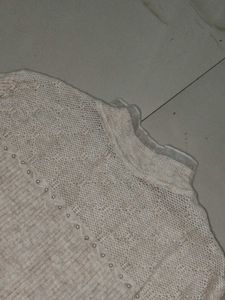 Elegant Knit Top with Lace Detail