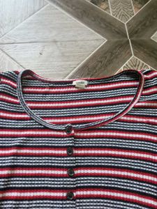 Striped Button-Up Top