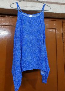 Blue Patterned Tank Top