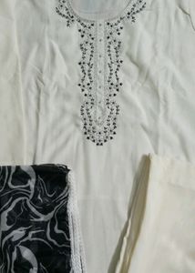 New/Unused Rayon Kurta Pant With Organza Dupatta