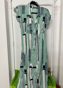 Abstract Print Shirt Dress
