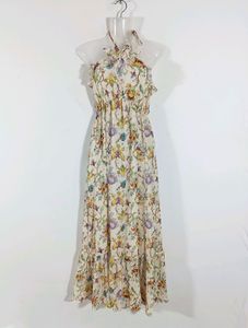 Classic Floral Halter Dress