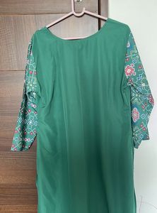 Green Printed Kurta Dress