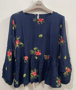 Embroidered Tunic With Bell Sleeves
