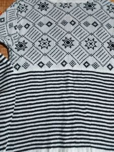 Patterned Turtleneck Sweater