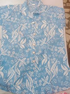 Pink &amp; White Print Top