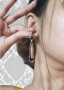 Safety Pin Drop Earrings